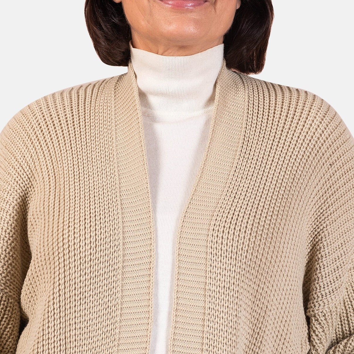Closeout - Balloon Sleeve Long Cardigan (One Size,8 to 18) - Beige 7665384 4