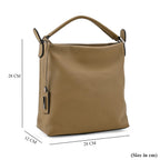 Closeout Deal- 100% Genuine Leather Bag - Khaki