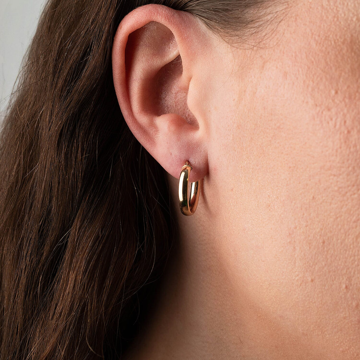Closeout Deal - 9K Yellow Gold Full Hoop Earring with Clasp 8103806 1