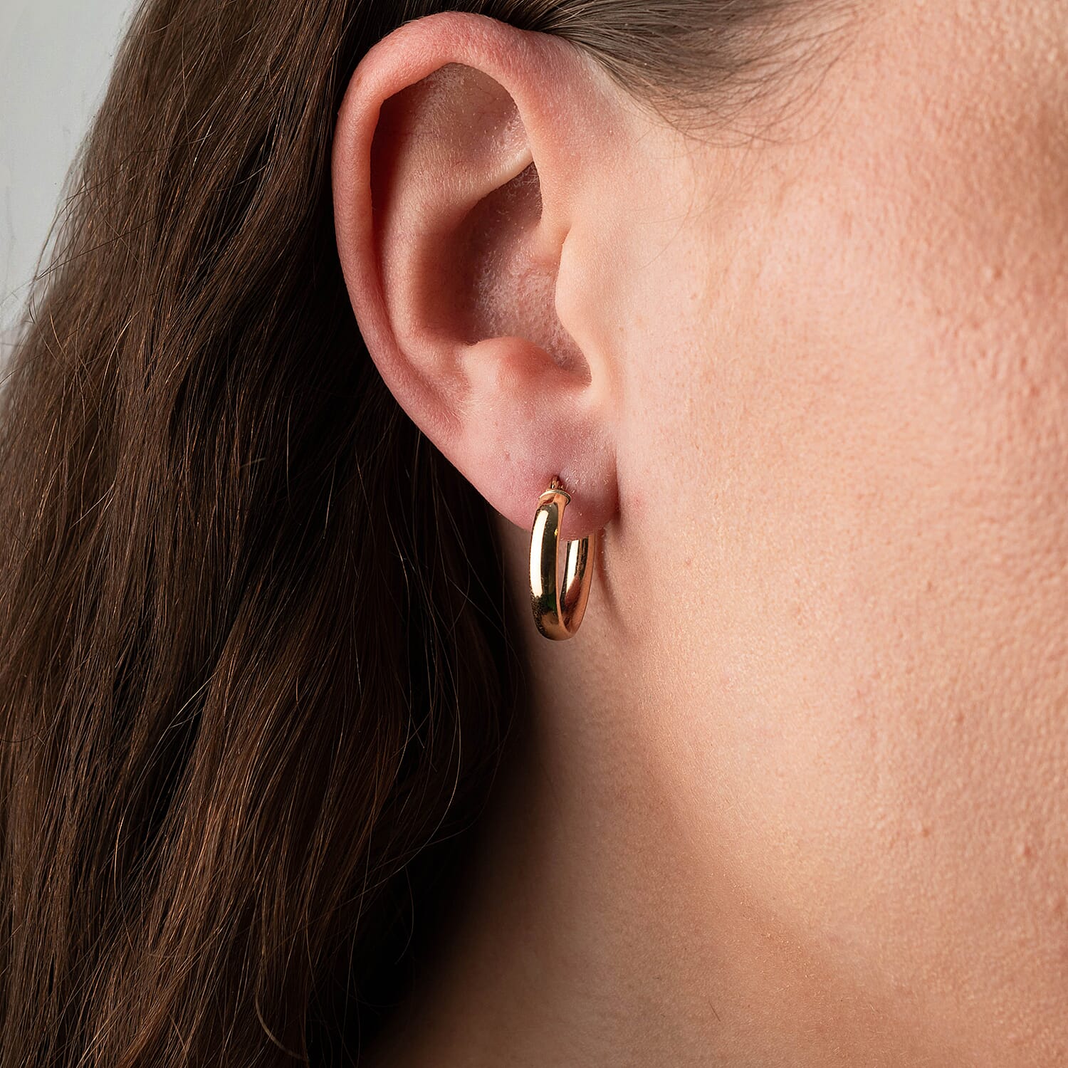Closeout Deal - 9K Yellow Gold Full Hoop Earring with Clasp 8103806 1