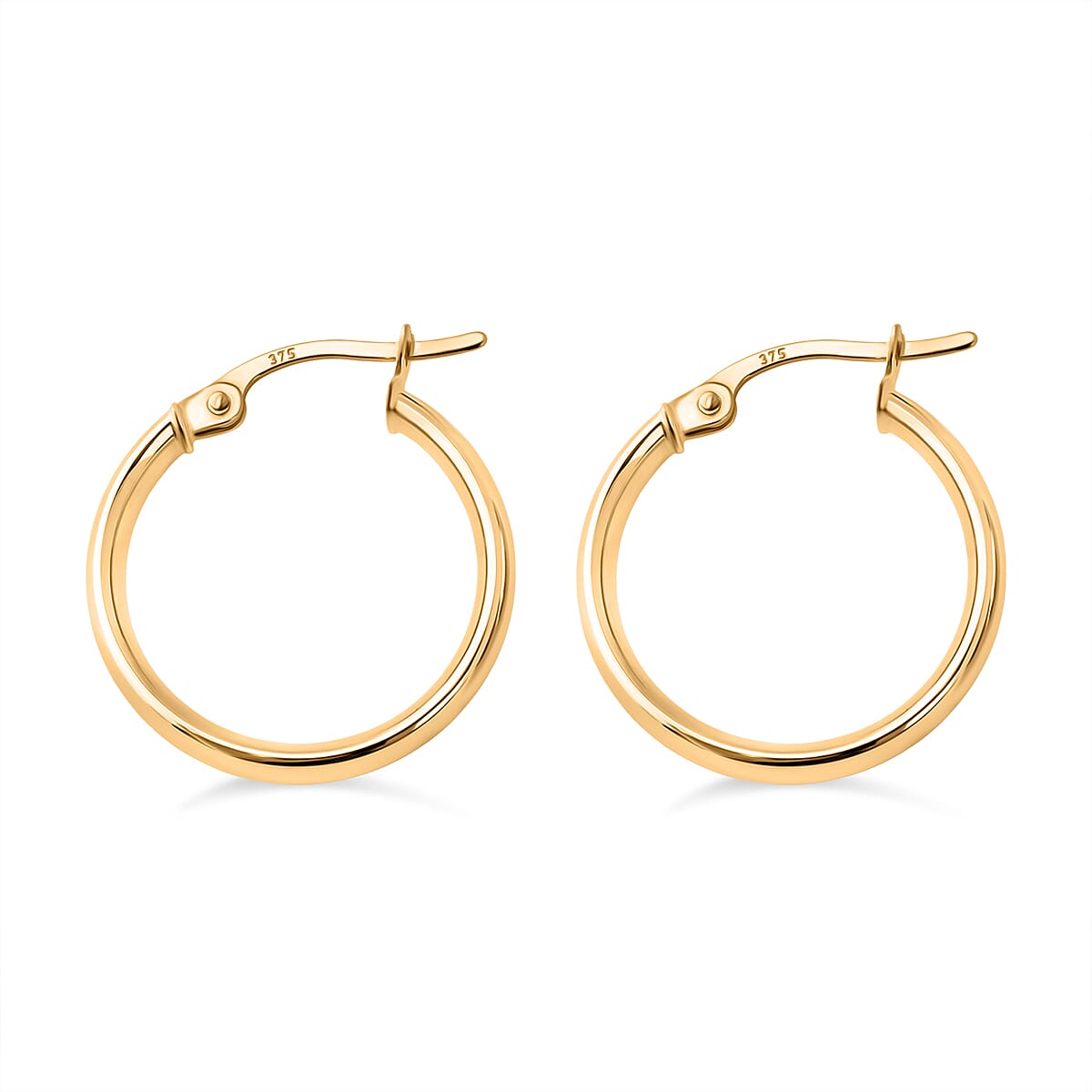 Closeout Deal - 9K Yellow Gold Full Hoop Earring with Clasp 8103806 2