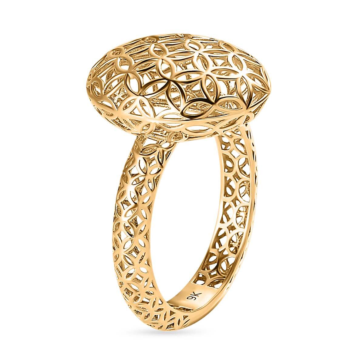 Closeout Deal - 9K Yellow Gold Lattice Design Inspired Ring 7519408 3