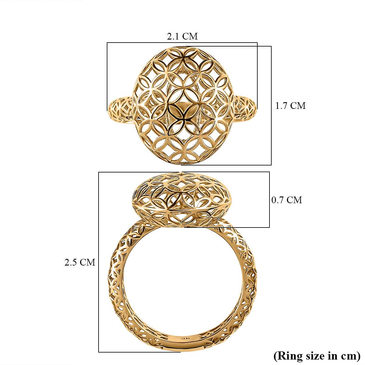 Closeout Deal - 9K Yellow Gold Lattice Design Inspired Ring 7519408 5