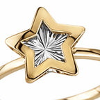 Closeout Deal - 9K Yellow & White Gold Star Ring