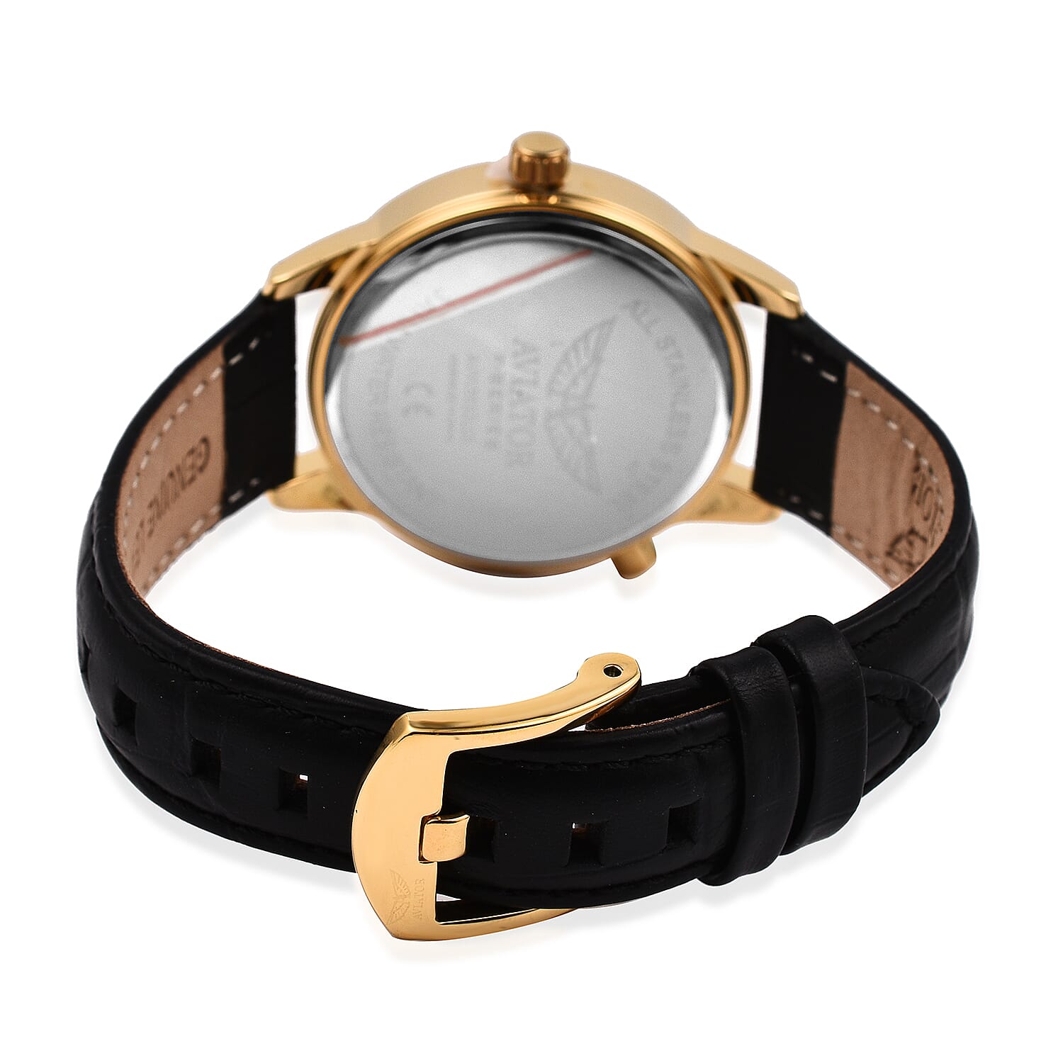 Closeout Deal - Aviator Ladies Crystal Studded Watch with World Timer Function with Genuine Leather Strap - 38mm Dial 7378818 6