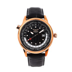Closeout Deal - Aviator Mens Black Dial Watch with Black Leather Strap