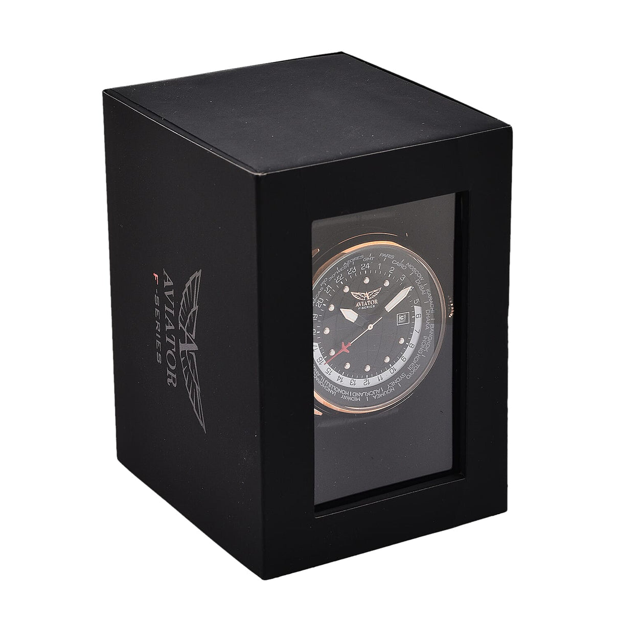 Closeout Deal - Aviator Mens Black Dial Watch with Black Leather Strap 7019209 5