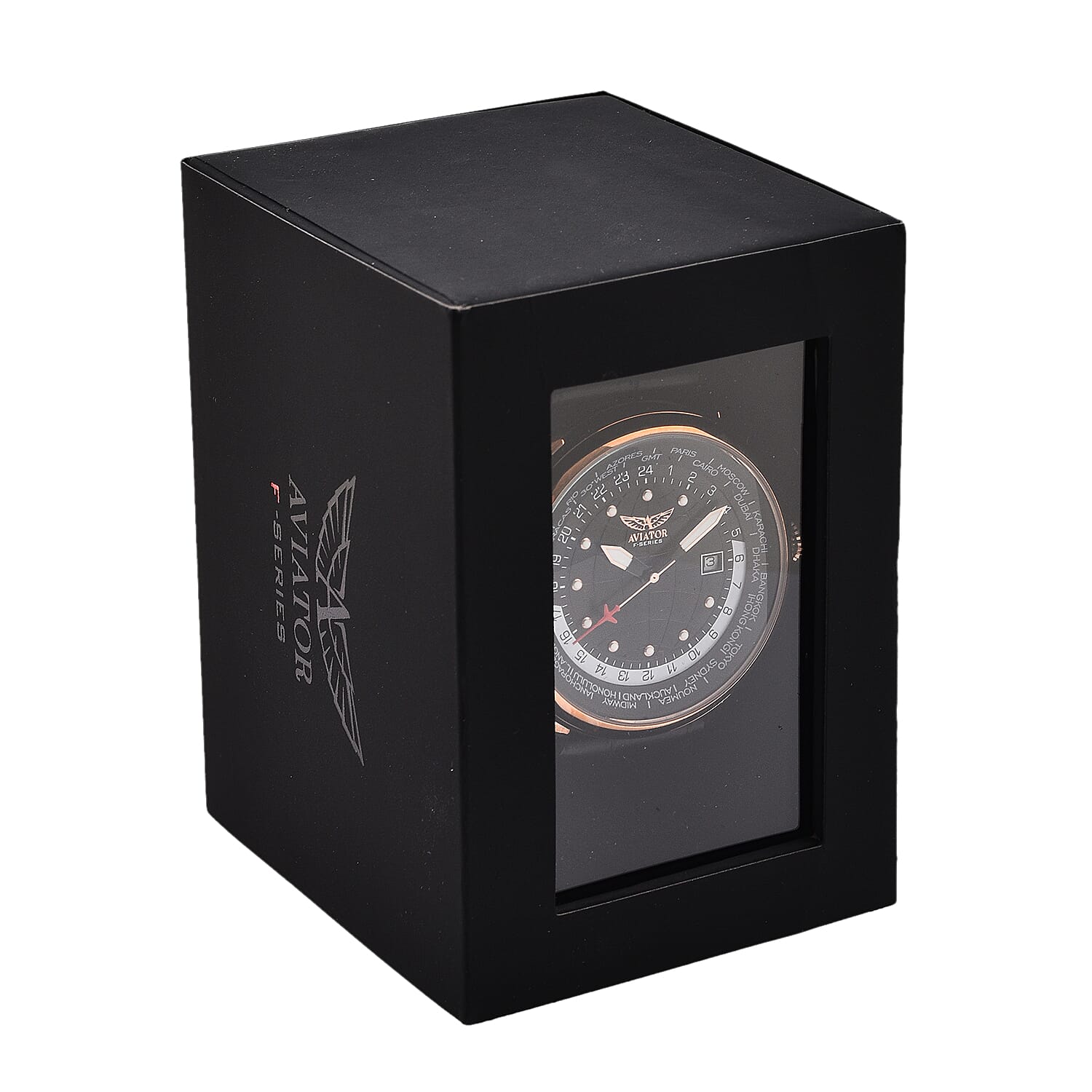 Closeout Deal - Aviator Mens Black Dial Watch with Black Leather Strap 7019209 5