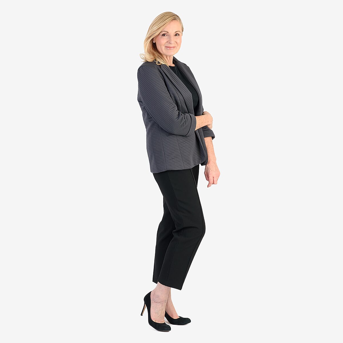 Close Out Classic Jersey Blazer (Size 12) - Grey V32519718 4