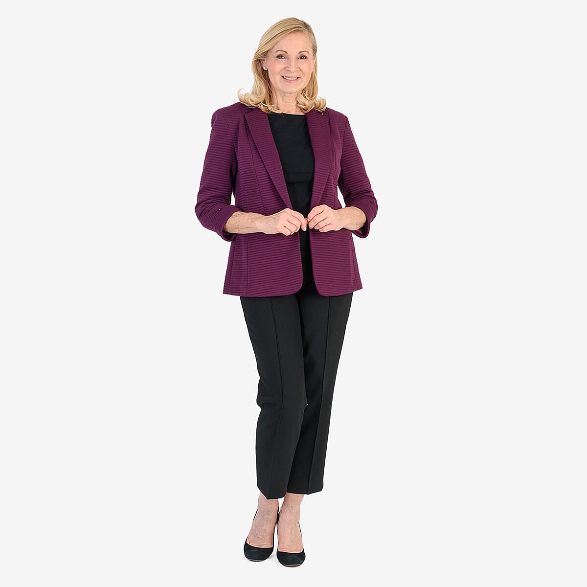 Close Out Classic Jersey Blazer (Size 12) - Plum 8355828 1