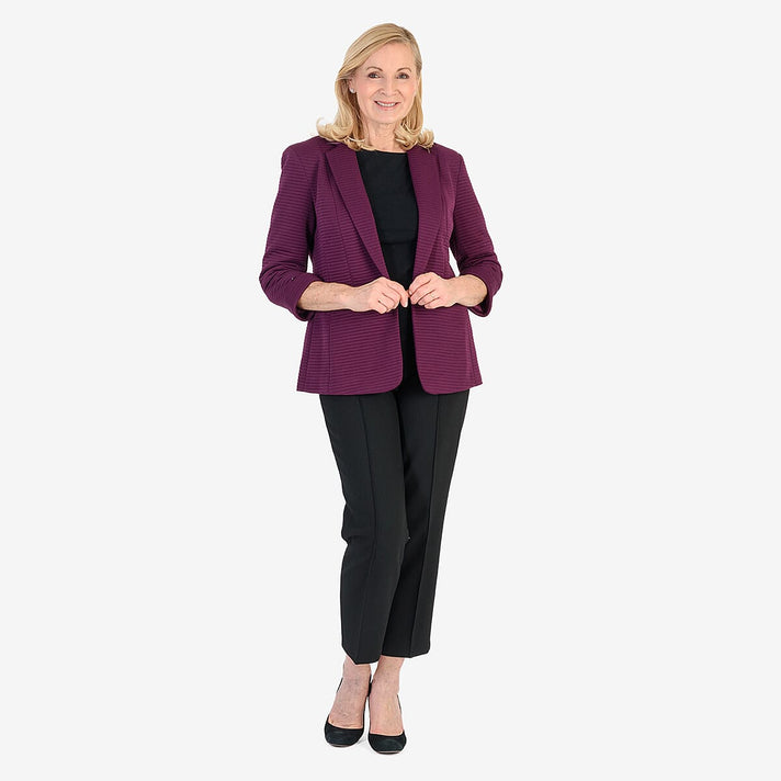 Close Out Classic Jersey Blazer (Size 12) - Plum 8355828 2