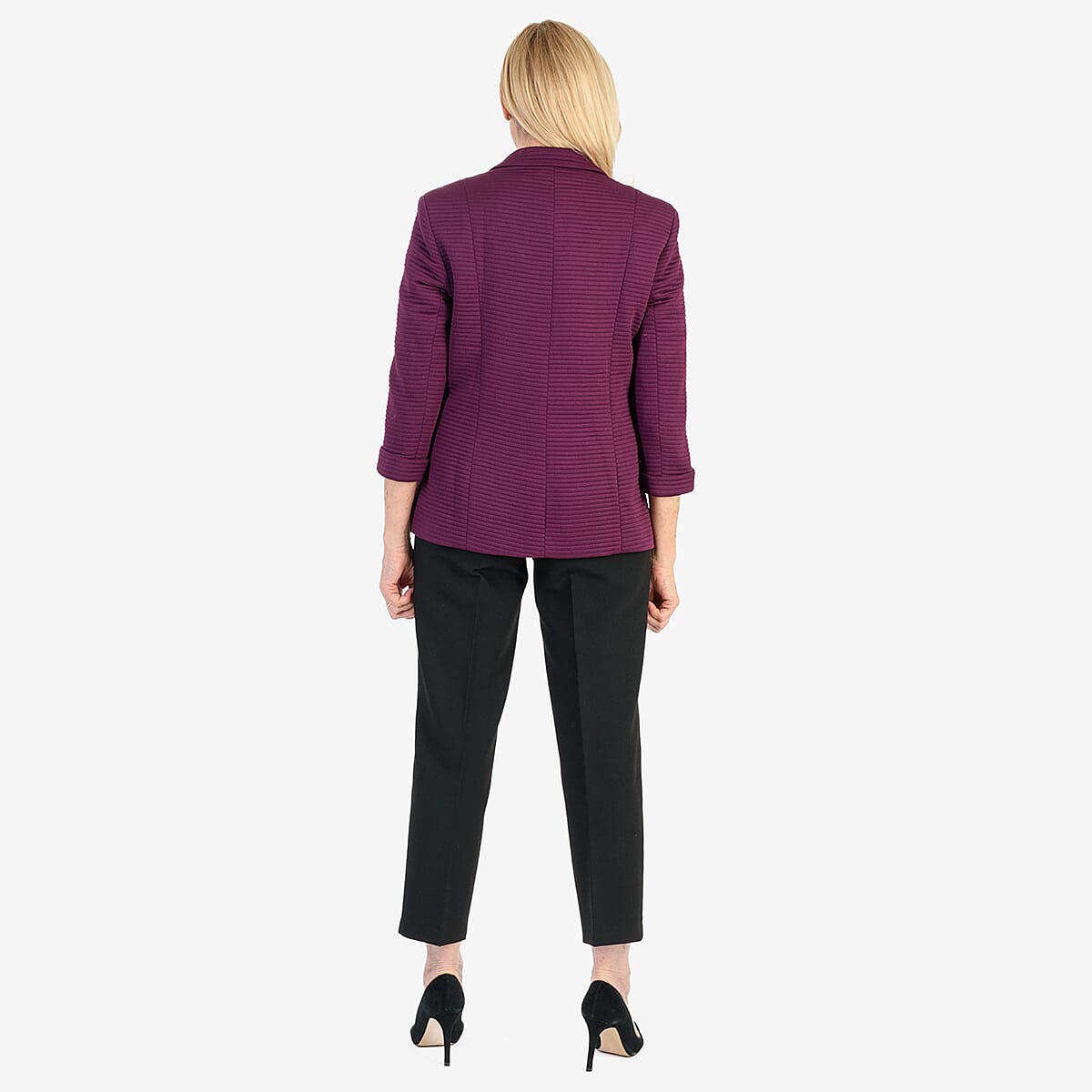 Close Out Classic Jersey Blazer (Size 12) - Plum 8355828 3