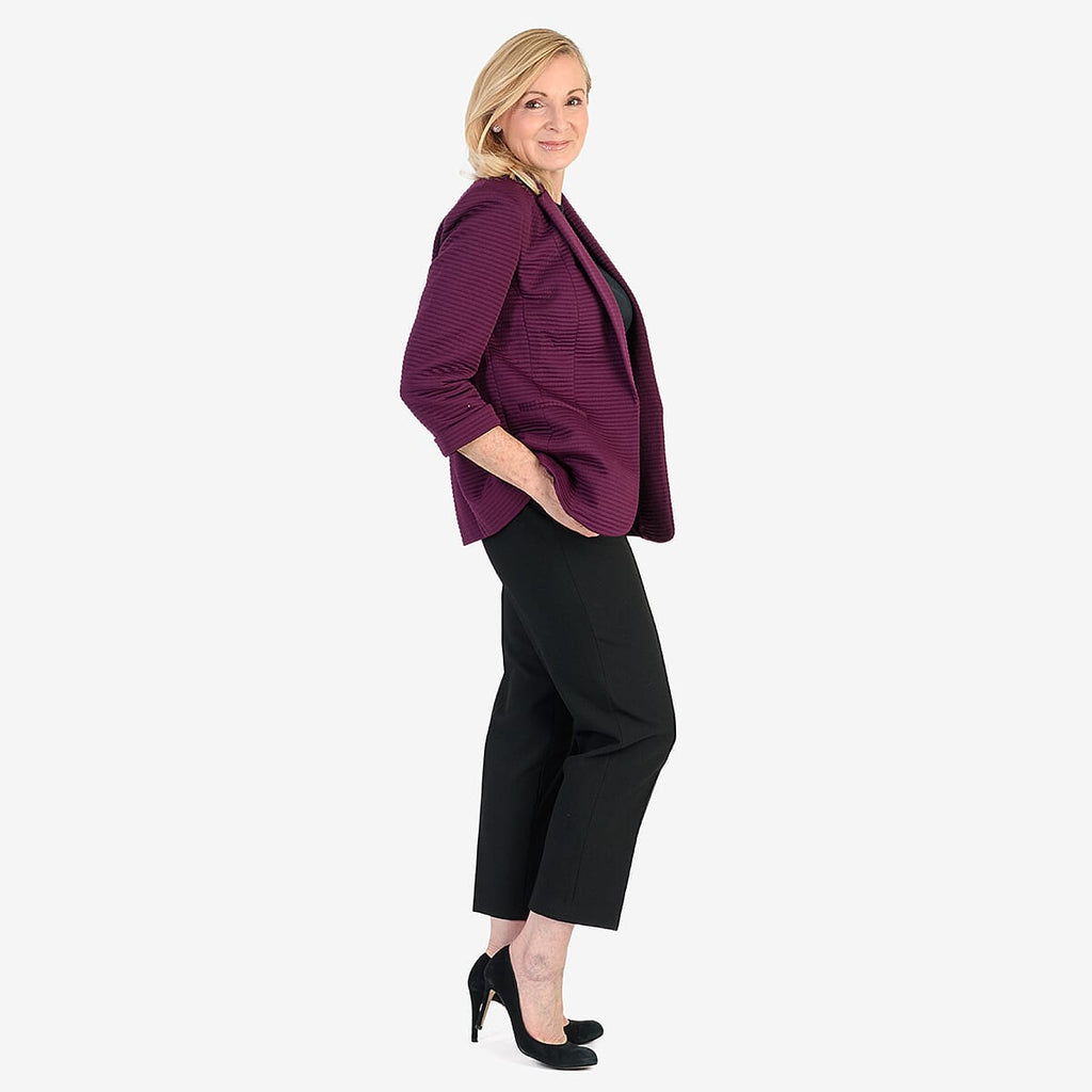 Close Out Classic Jersey Blazer (Size 12) - Plum