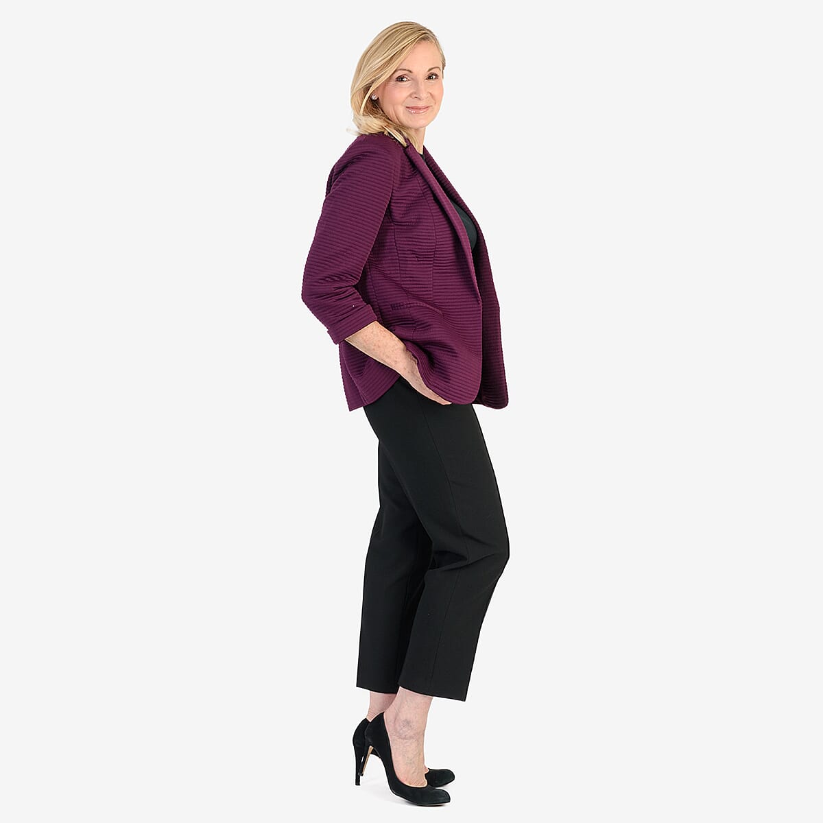 Close Out Classic Jersey Blazer (Size 12) - Plum 8355828 4