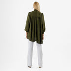 Closeout Deal- Marina Kaneva Bowtie Blouse (Size 10) - Khaki