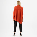Closeout Deal- Marina Kaneva Bowtie Blouse (Size 10) - Orange