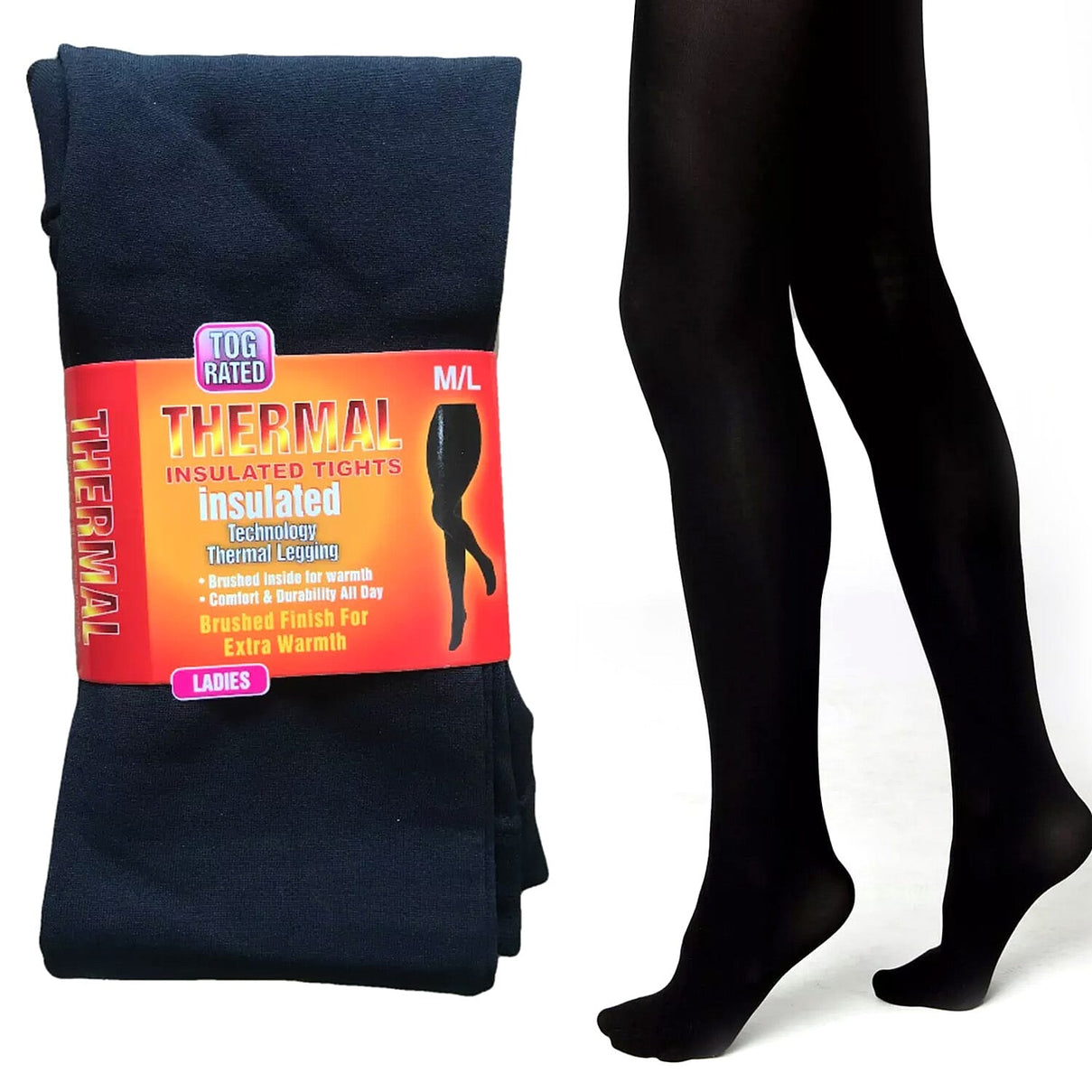 Set of Two Closeout Deal Thermal Insulated Leggings (Size XL-XXL) - Black 8287418 0