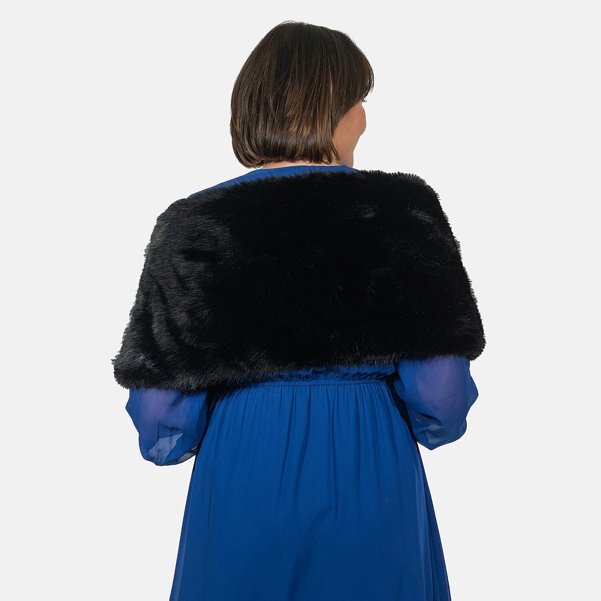 Closeout Deal - Faux Fur Wrap (Size 160x30 cm) - Black 7550849 3