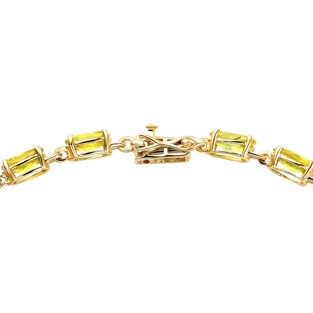 Closeout Deal - 14K Yellow Gold AAA Sphene Bracelet (Size - 7.5) 11.10 Ct.