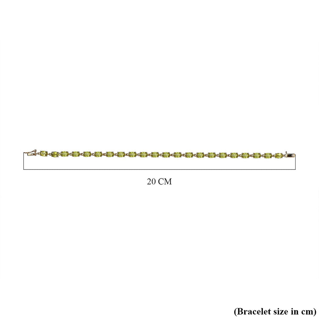 Closeout Deal - 14K Yellow Gold AAA Sphene Bracelet (Size - 7.5) 11.10 Ct.