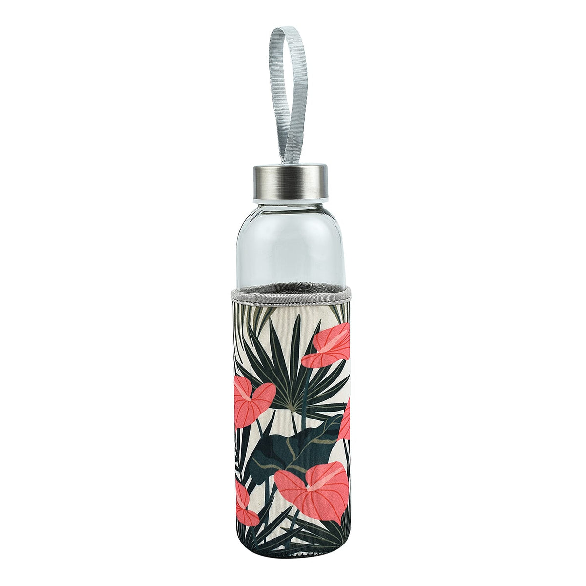 Closeout Deal - Glass Drinking Bottle with Sleeve 500 ml - Pink 7578921 0
