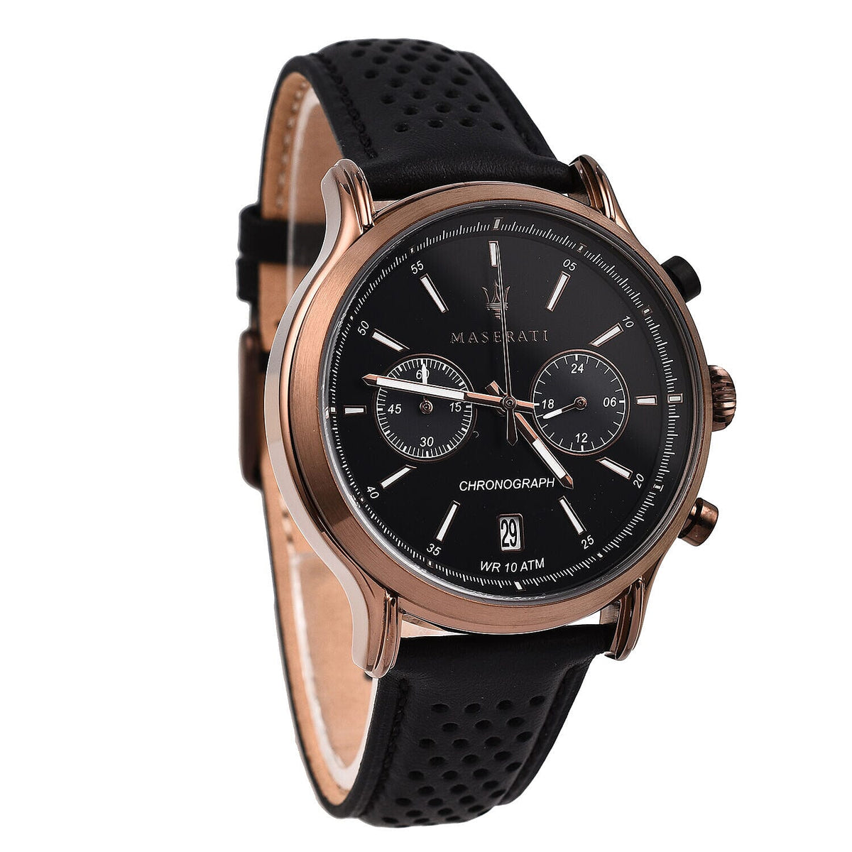 Maserati Legend Collection Watch with Chronograph, 10 ATM Water Resistance with Black Strap - Black Dial 7303345 3