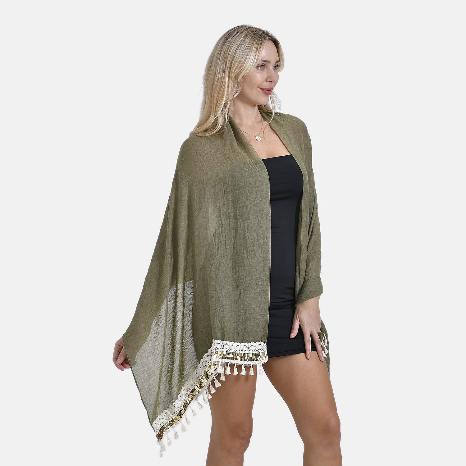 Closeout Deal - New Arrival Adorable Scarf with Small Fringes on Bottom (One Size) - Green 8019719 3