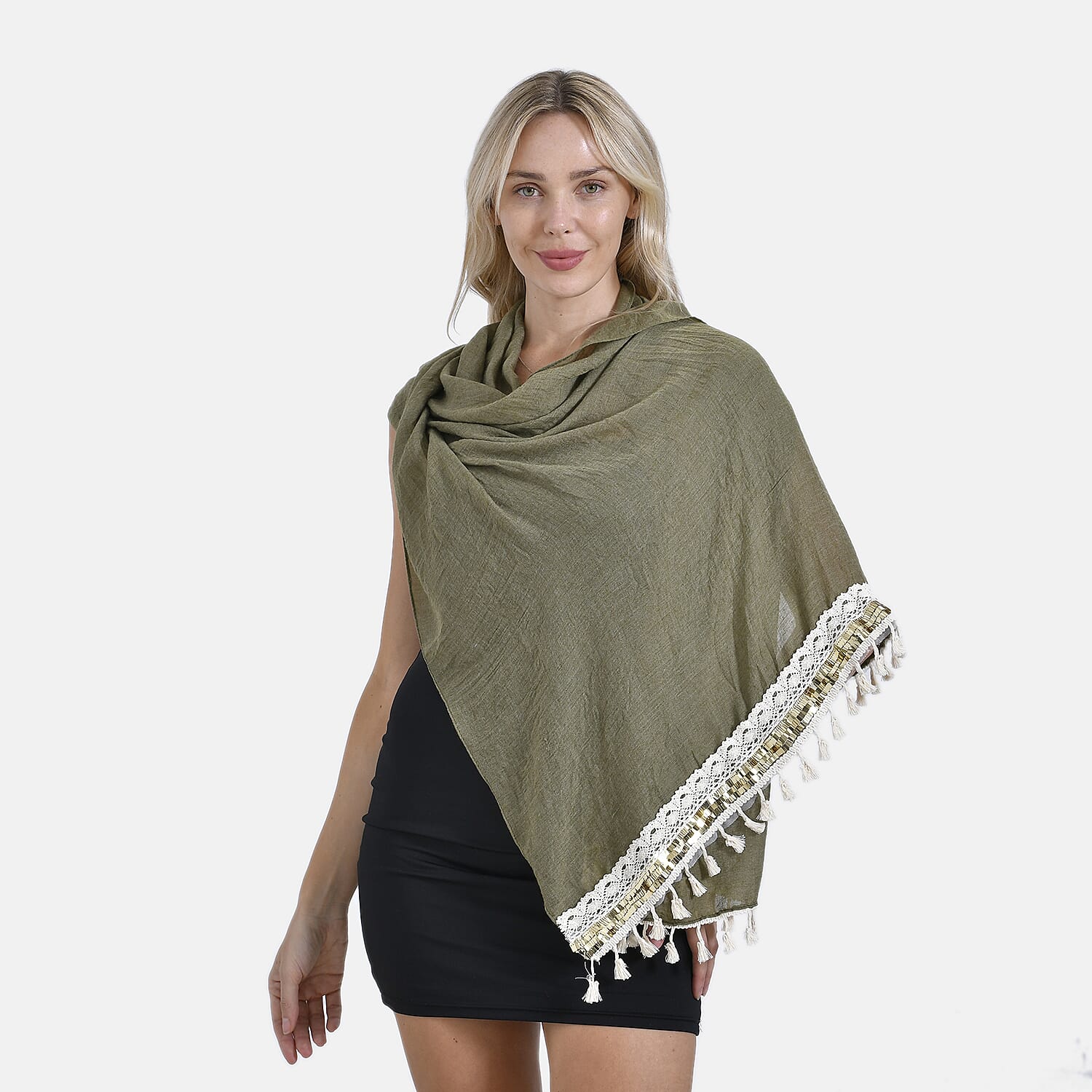 Closeout Deal - New Arrival Adorable Scarf with Small Fringes on Bottom (One Size) - Green 8019719 7