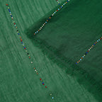 Cotton - Viscose Beaded Scarf (One Size) - Green