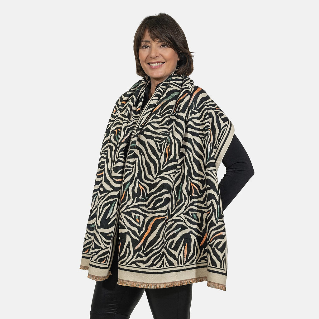 Closeout Deal - Viscose Blend Winter Shawl (Size 185x63 cm) - Black