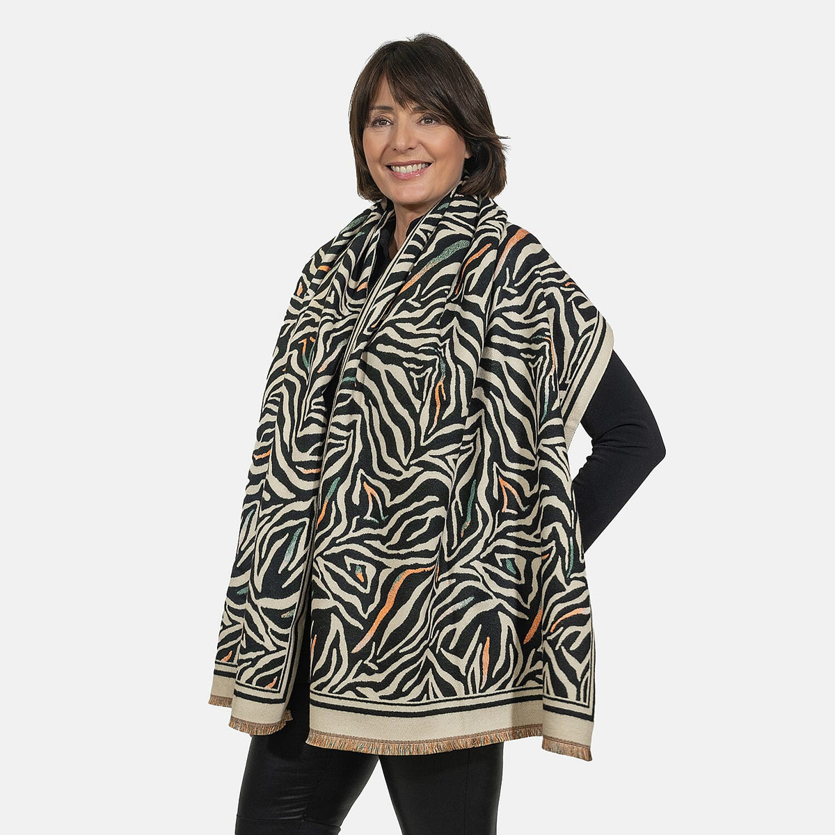 Closeout Deal - Printed Winter Shawl 7551298 1