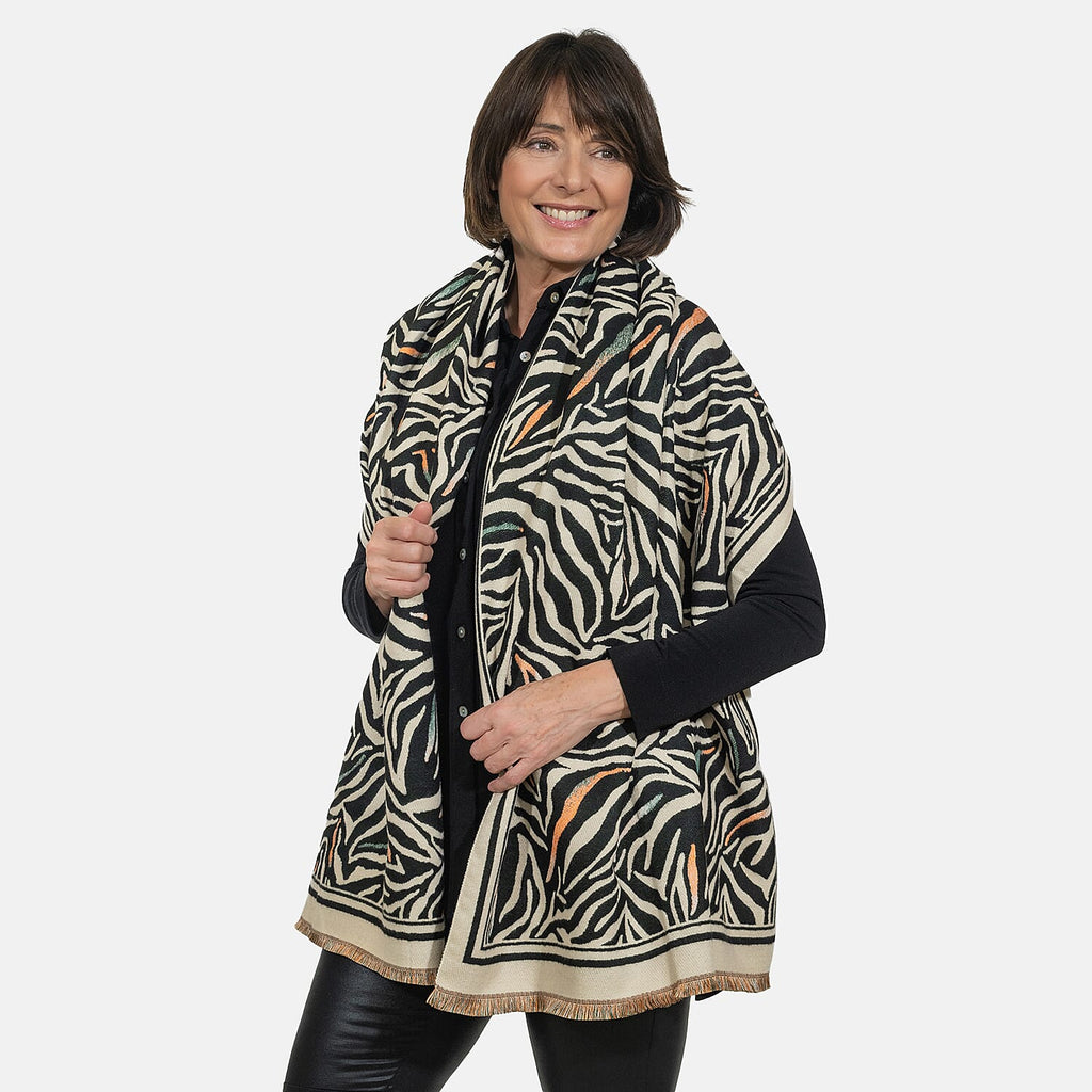 Closeout Deal - Viscose Blend Winter Shawl (Size 185x63 cm) - Black