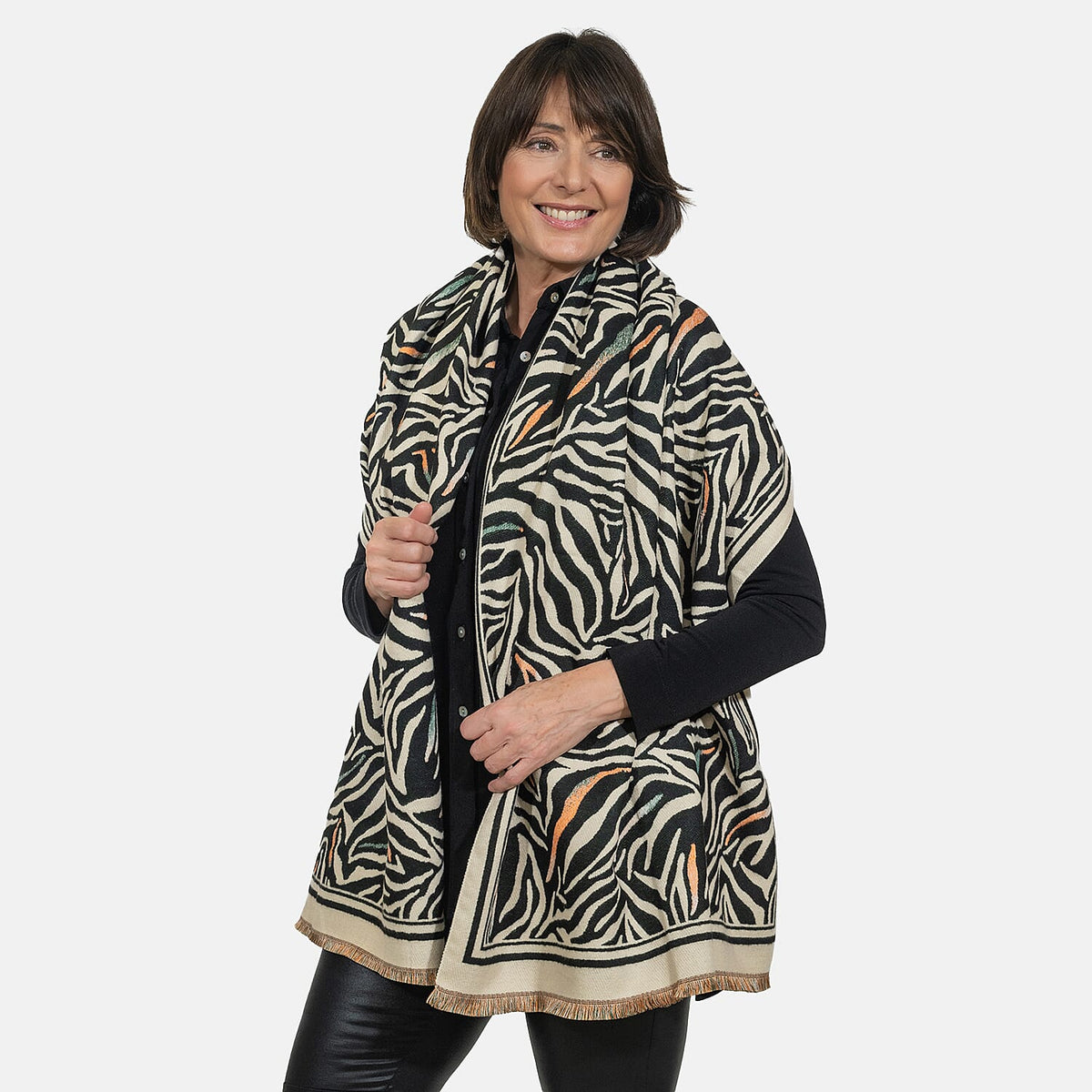 Closeout Deal - Printed Winter Shawl 7551298 2