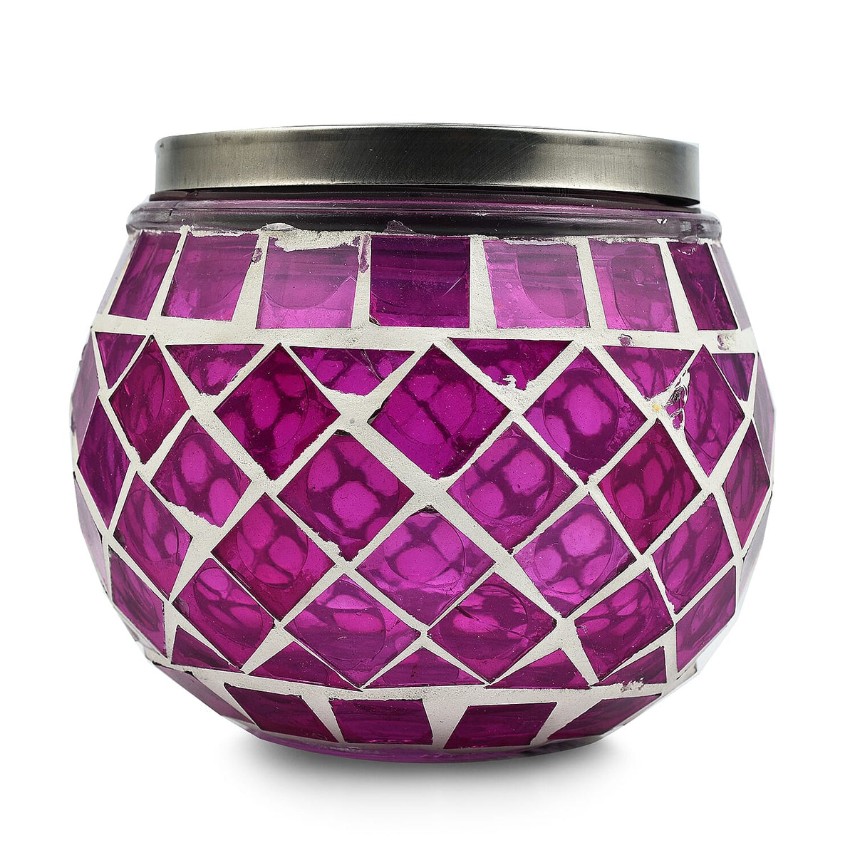 Closeout Deal - Outdoor Mosaic Solar Light Stake Decor for Garden - Pink 7578876 0