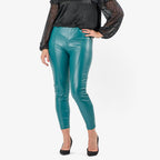 MARINA KANEVA Closeout Deal Pin Tuck Trouser (Size 8) - Teal Green