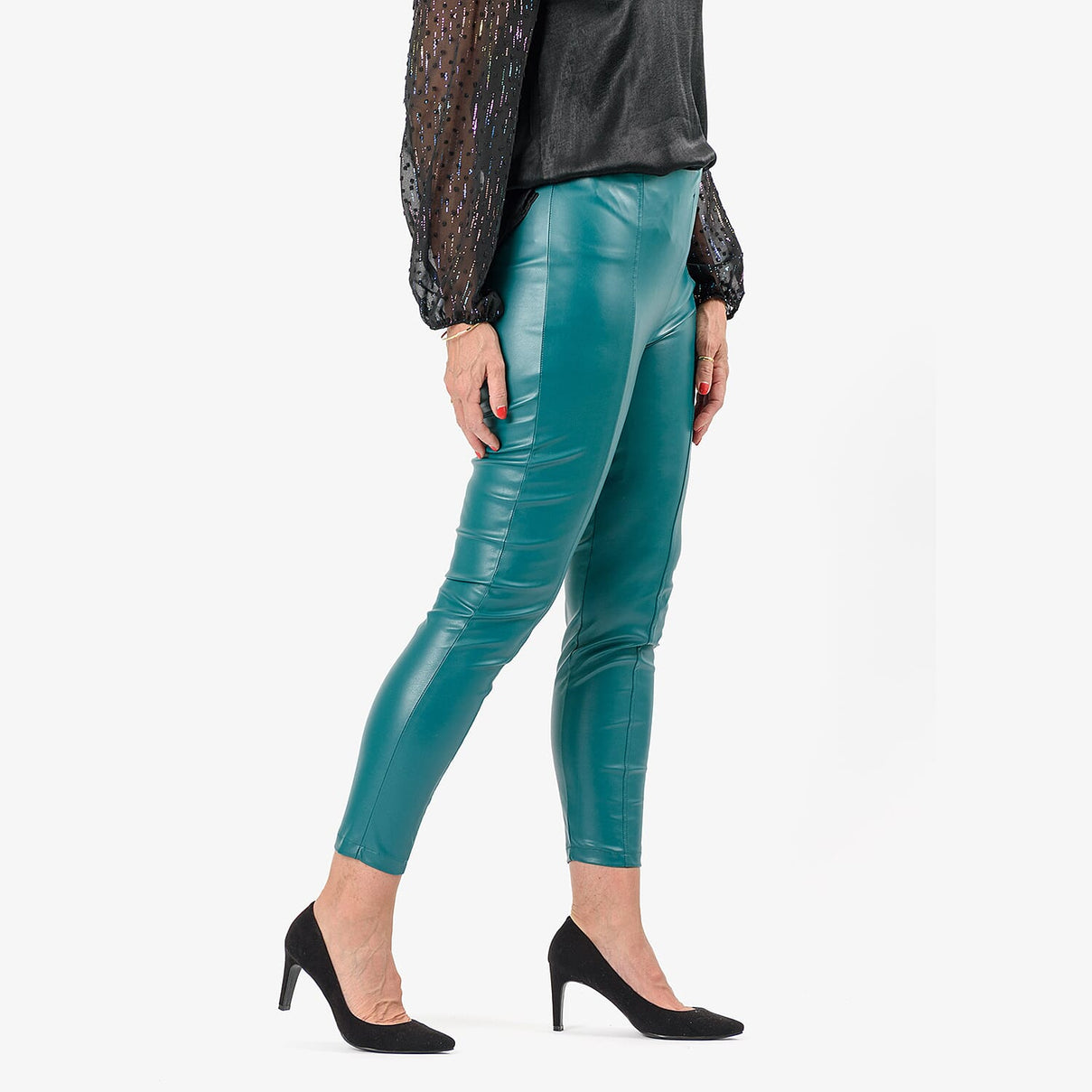 MARINA KANEVA Closeout Deal Pin Tuck Trouser (Size 8) - Teal Green 8276213 1