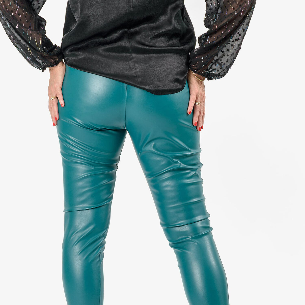 MARINA KANEVA Closeout Deal Pin Tuck Trouser (Size 8) - Teal Green 8276213 2