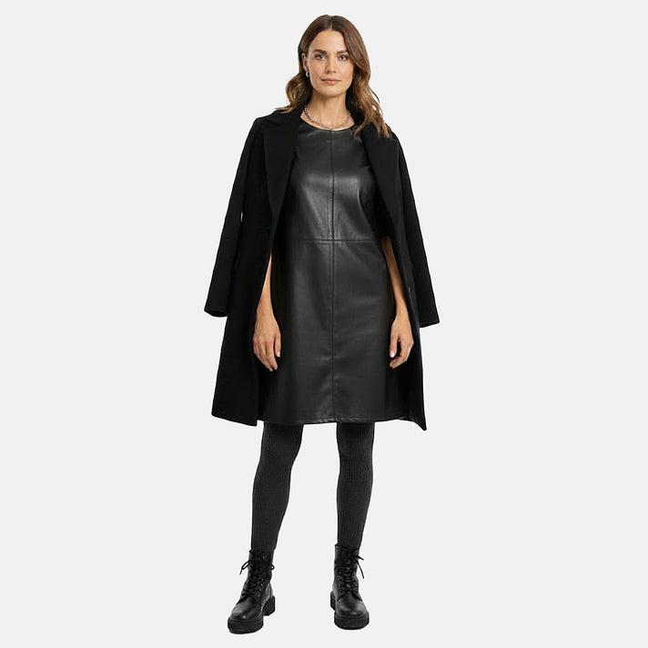 Close Out Boutique Collection Faux Leather Dress (Size 10) - Black 8377357 1