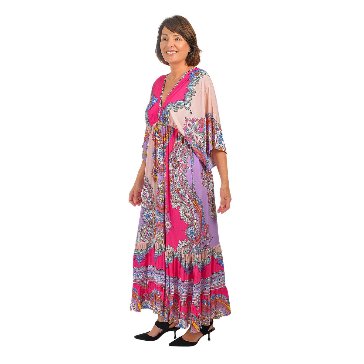 Closeout Deal Placement Printed Maxi Dress 7532393 4