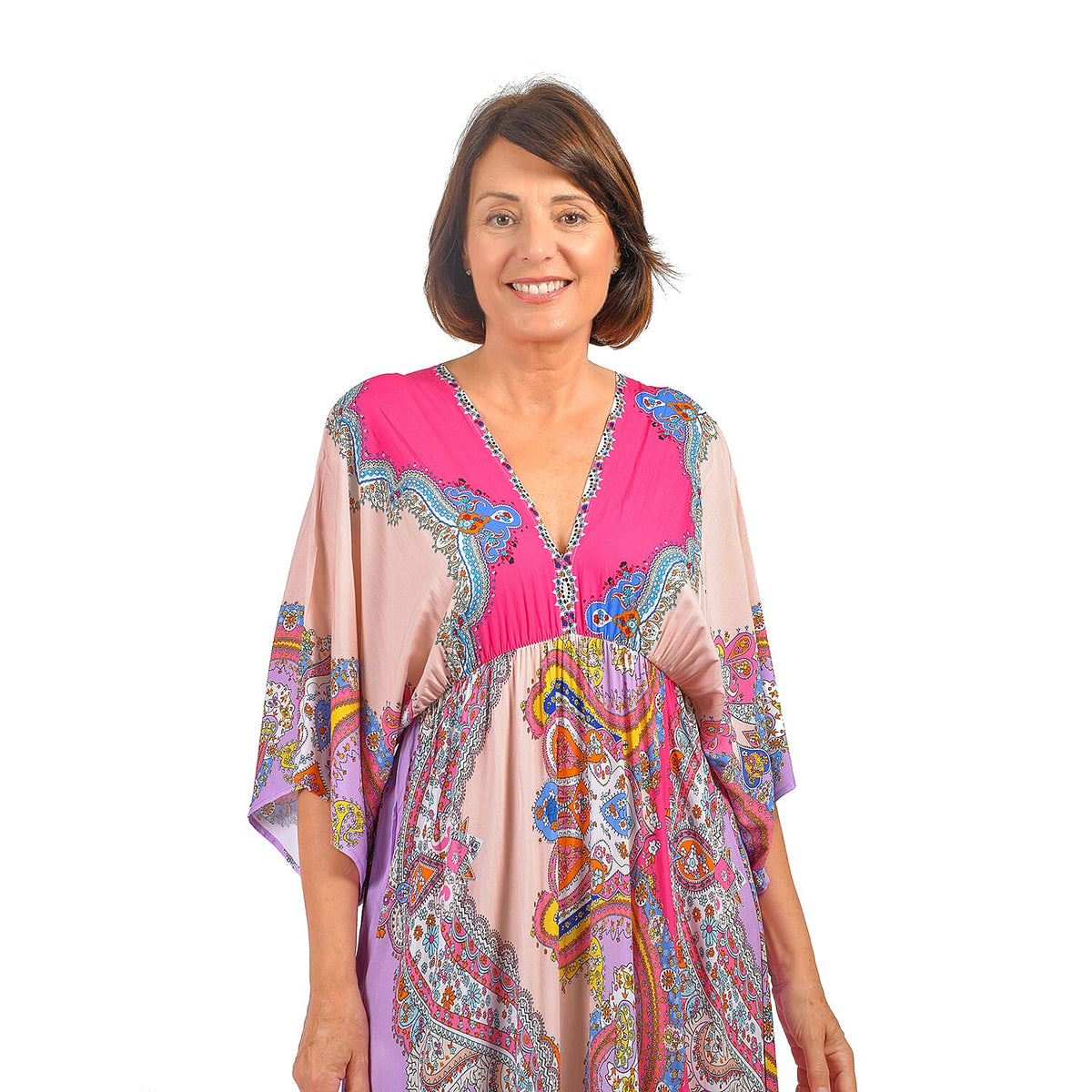 Closeout Deal Placement Printed Maxi Dress 7532393 5
