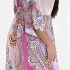 Closeout Deal Placement Printed Maxi Dress (One Size) - Pink