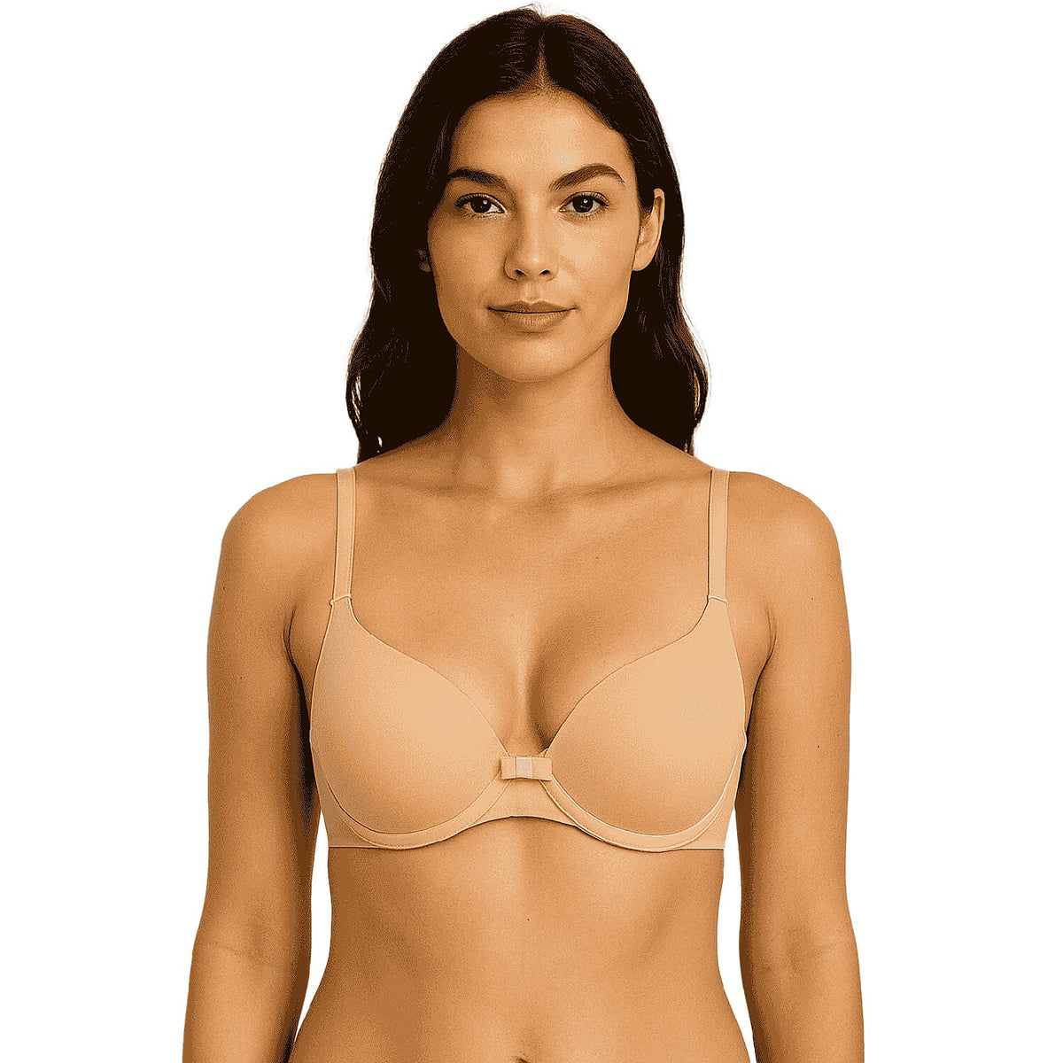 Padded T-Shirt Bra With Adjustable Straps (Size - 36D) - Camel V32653147 0
