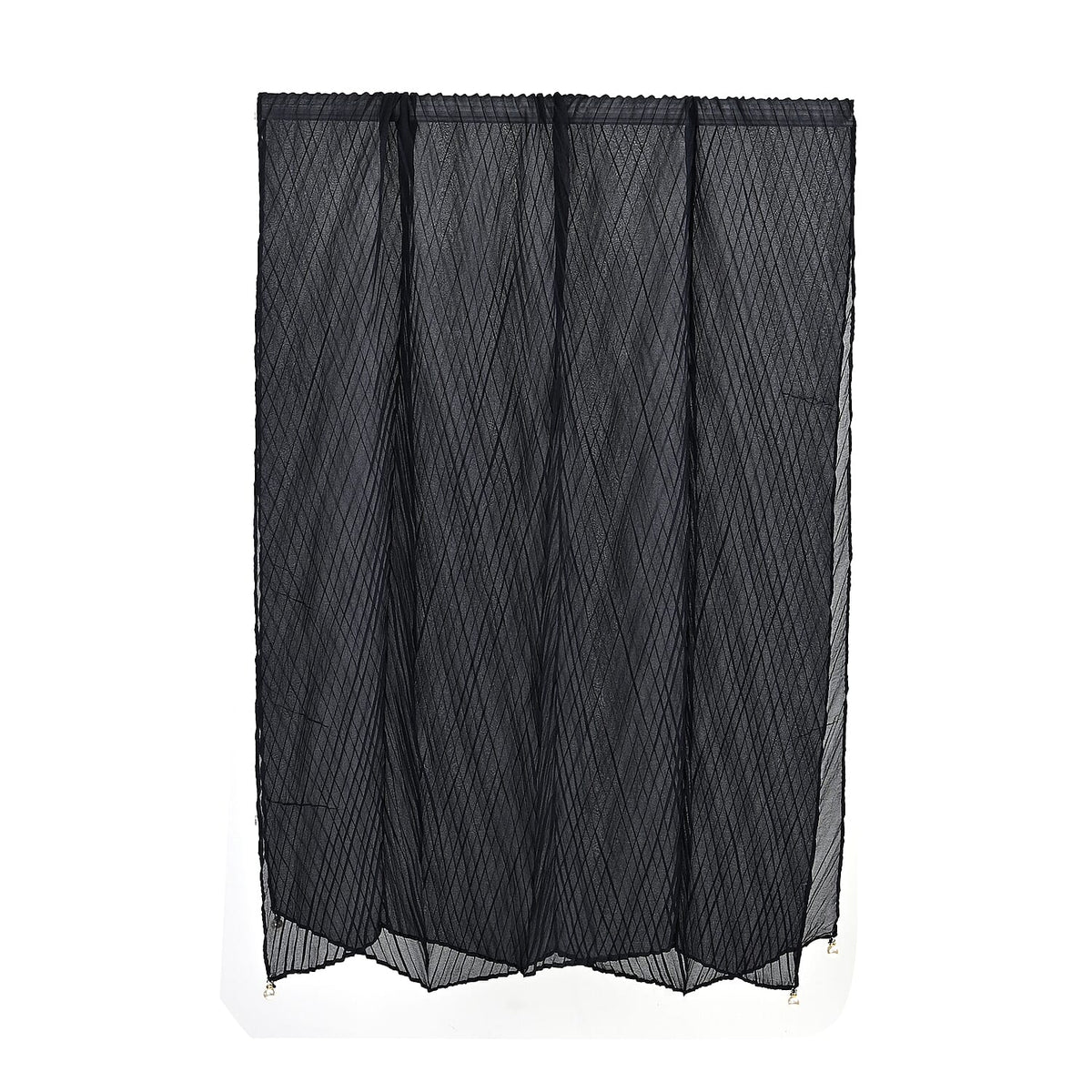 Solid Pleated Scarf with Beads 7803425 5