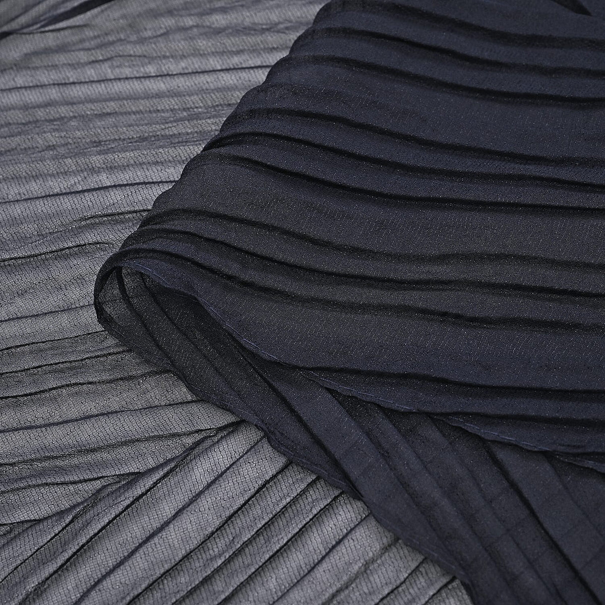 Solid Pleated Scarf with Beads 7803425 8