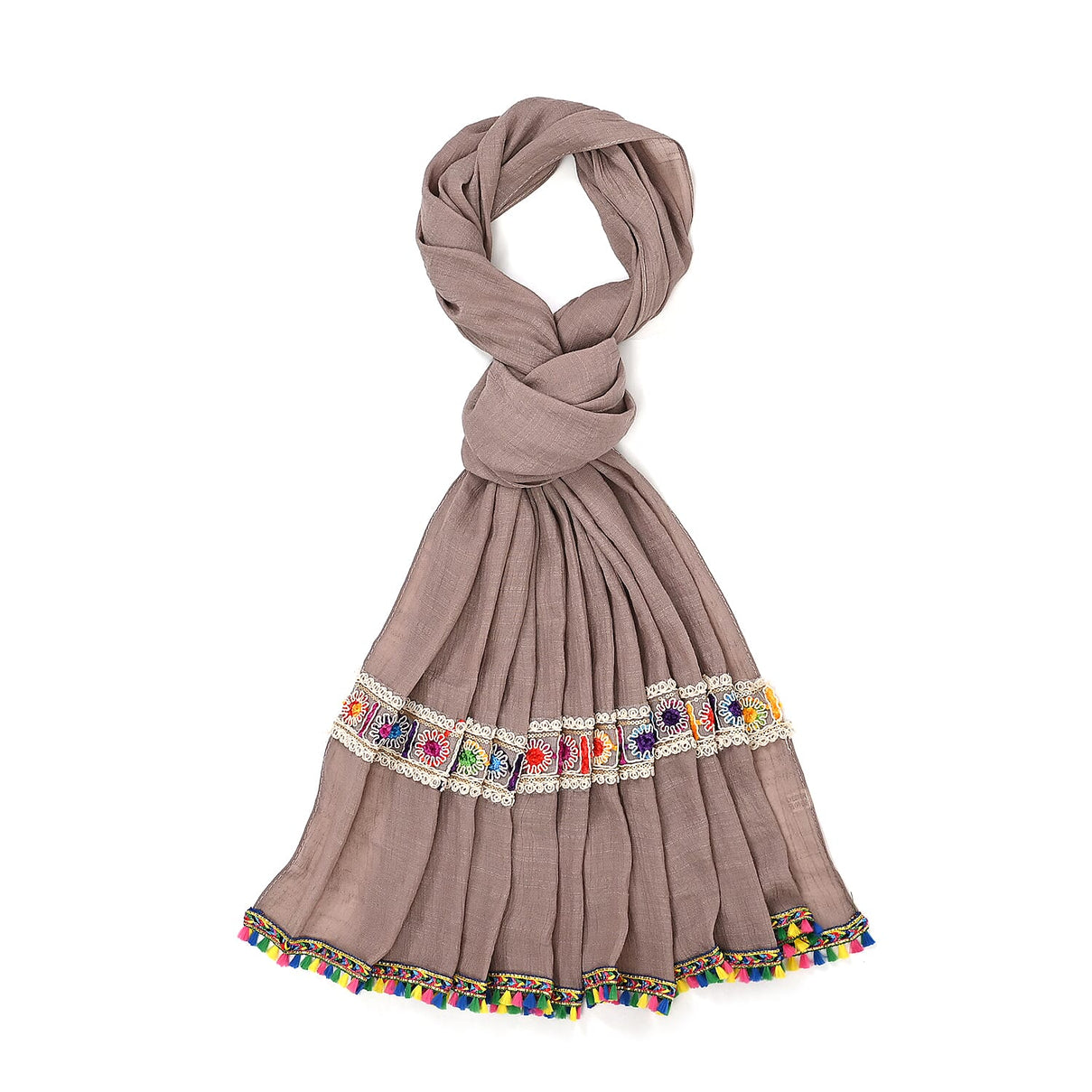 Closeout Deal Floral Embroidered Scarf 7803379 0