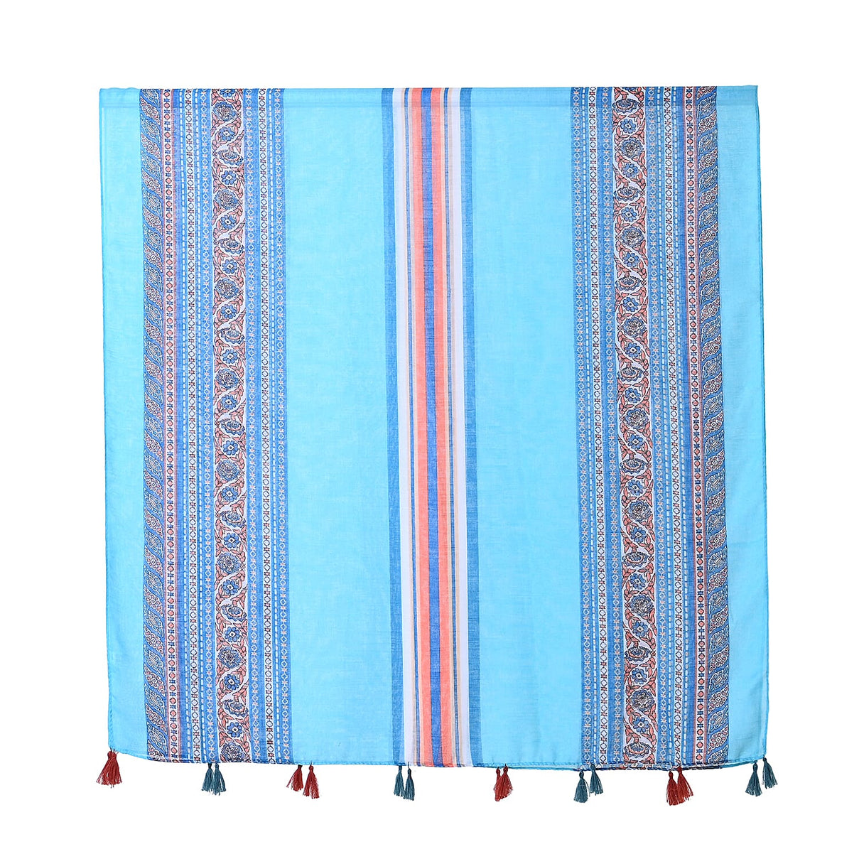 Closeout Deal New Arrival Fringe Scarf - Blue and Yellow 7750136 6