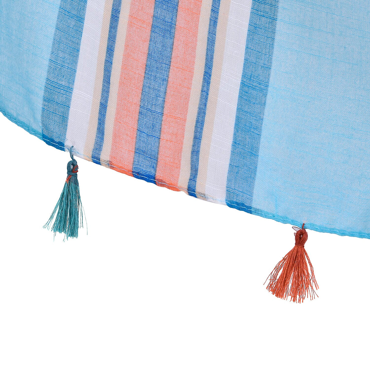 Closeout Deal New Arrival Fringe Scarf - Blue and Yellow 7750136 7