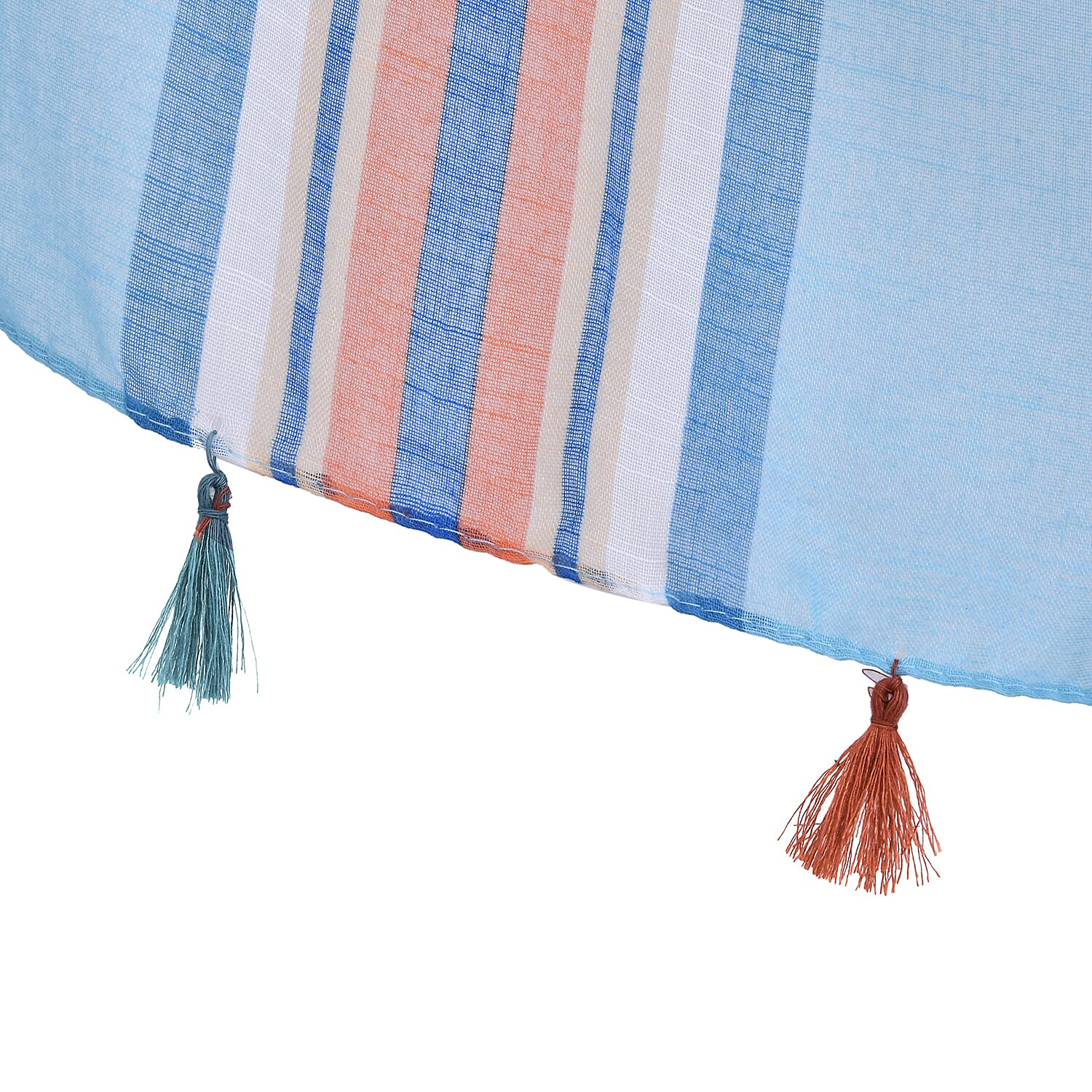 Closeout Deal New Arrival Fringe Scarf - Blue and Yellow 7750136 7