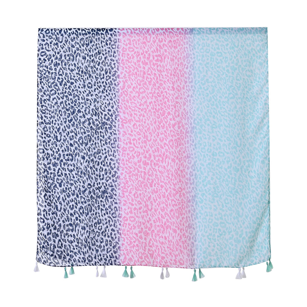 Closeout Deal New Arrival 100% Viscose Leopard Pattern sarong (Size 180x87 cm) - Pink