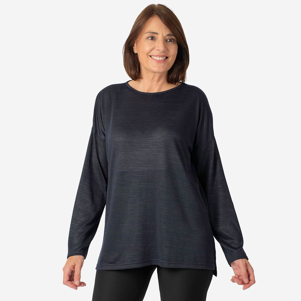 Close Out Deal Full Sleeves Ladies Marl Tunic V32612546 0